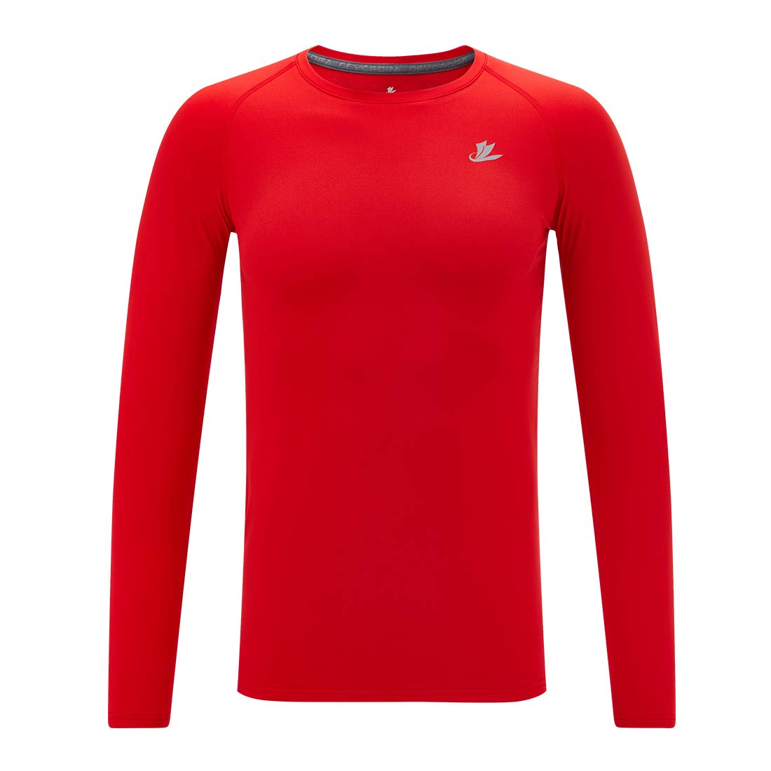 DEVOROPAYouth Boys Compression Shirt Long Sleeve Football Baseball Undershirt Quick Dry Sports Baselayer Red S