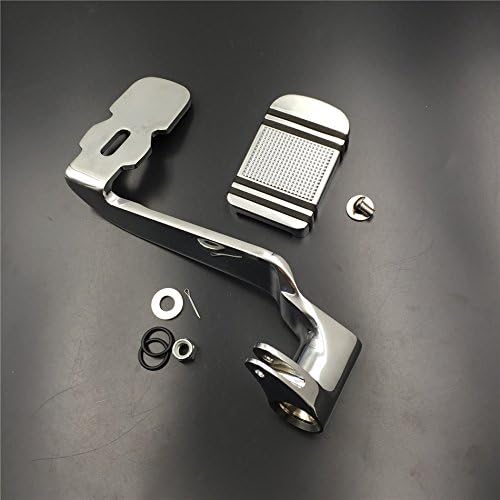 SMT- Chrome Rear Brake Lever Brake Padal with Aluminum Foot Peg Compatible with 2014 Later Touring Trike Model Road King Street Glide CVO Tri Glide [B01J7PD3IY]