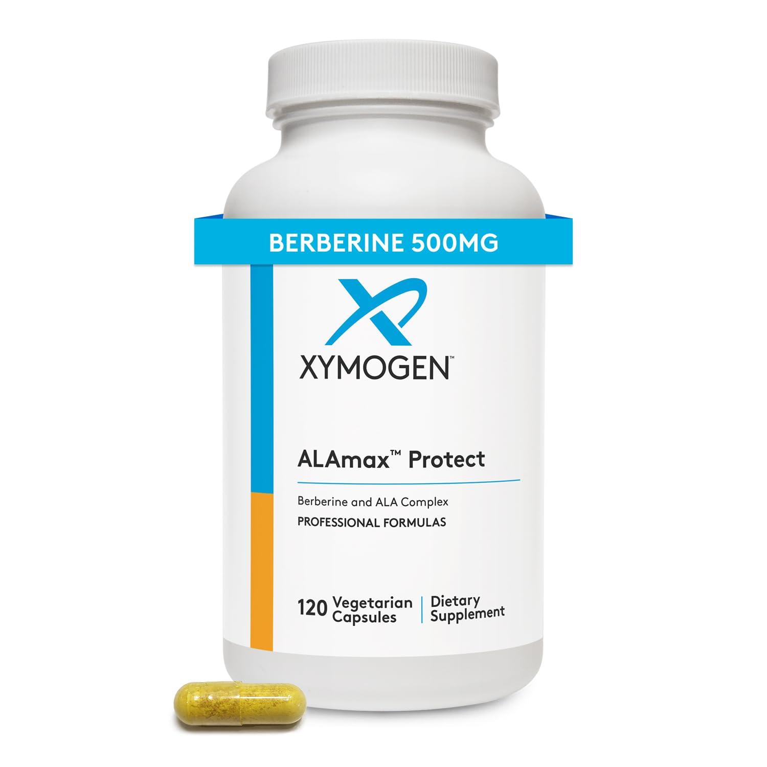 XYMOGEN ALAmax Protect - Berberine and ALA Supplement Complex - Alpha-Lipoic Acid with Berberine HCI + Biotin to Help Support Cardiometabolic Health (120 Capsules)