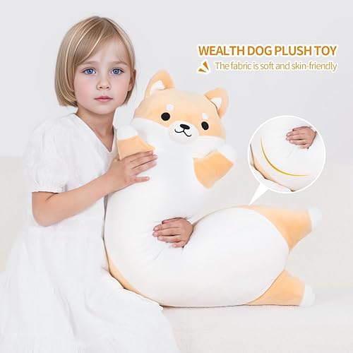 Miniatura 4 de Almohada de felpa suave y gigante de 36 pulgadas para abrazar con el cuerpo de Shiba Inu, animé Kawaii, animales de peluche, regalo para niños,