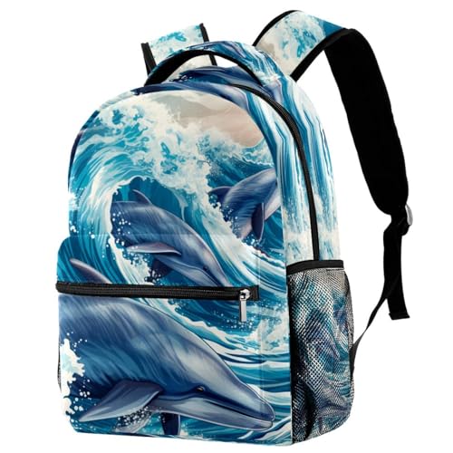 Sac à dos de voyage Campus motif dauphin multicolore taille unique
