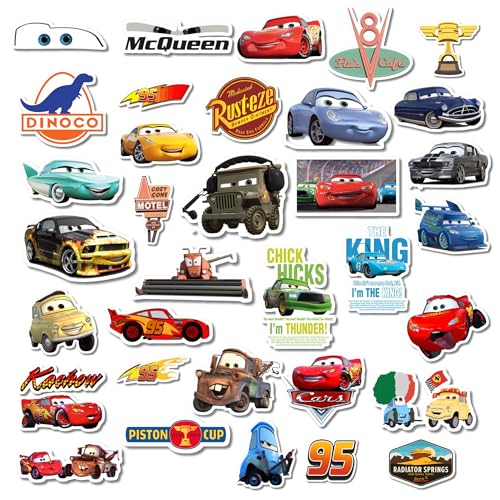 Image of 35 Cute Cars Movie Laptop Stickers for Cartoon Lovers and Kids. (Cars)