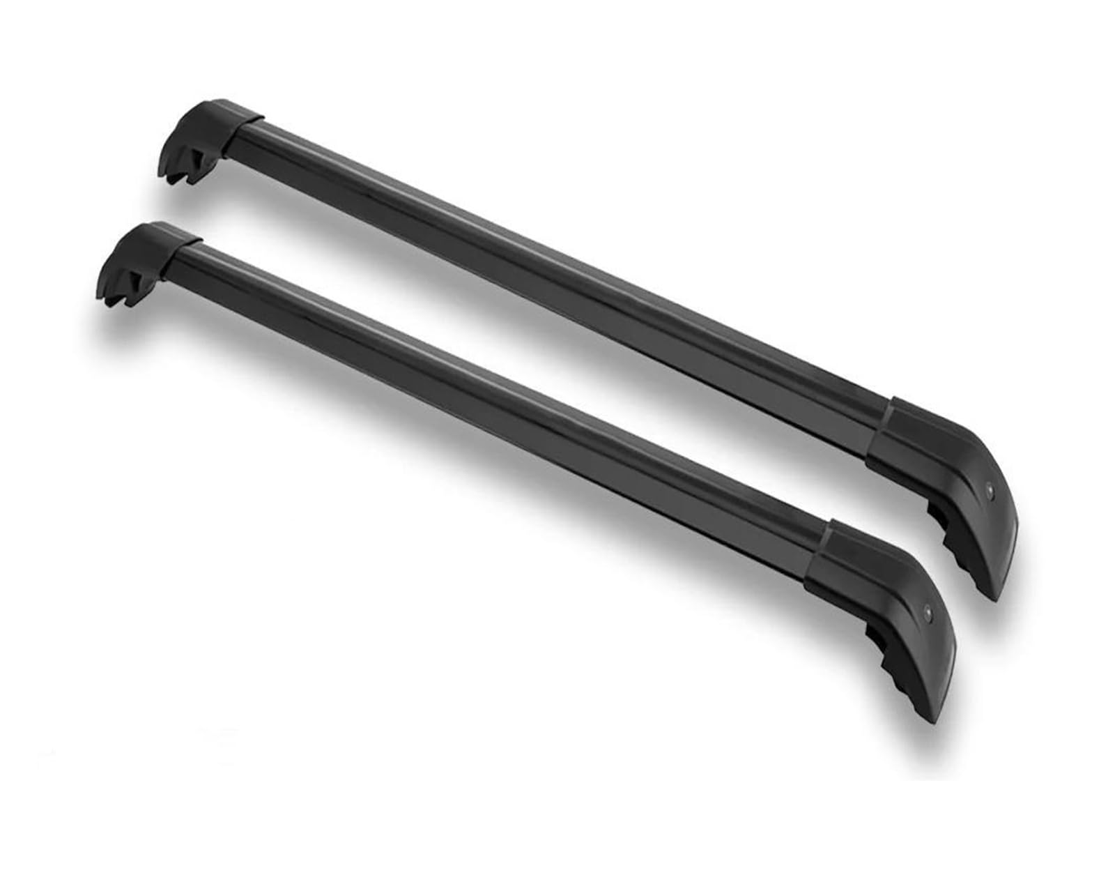 Barras transversales de aluminio bloqueables para techo de coche negro 8