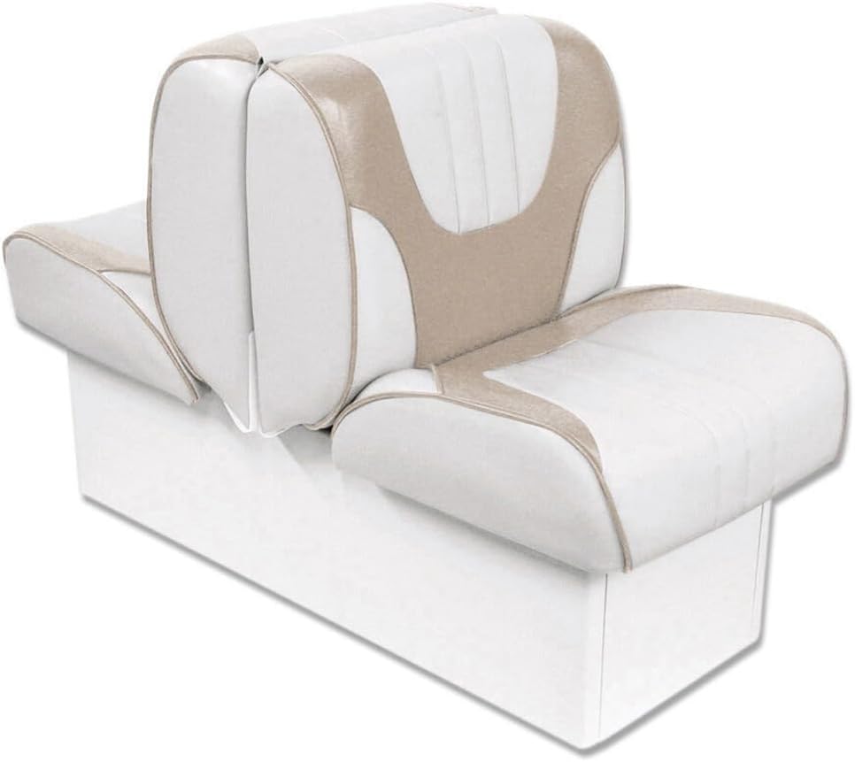 Overton's Deluxe Back-to-Back Lounge Boat Seats – Marine-Grade Vinyl, High-Density Foam, Built-In Storage
