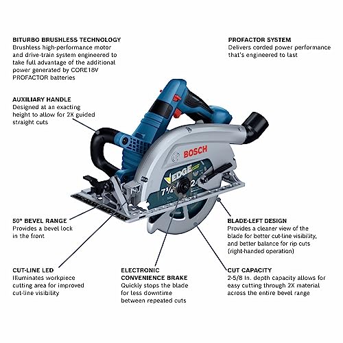Image of BOSCH GKS18V-26LN PROFACTOR 18V 7-1 /4 In. Blade-Left Circular Saw (Bare Tool)