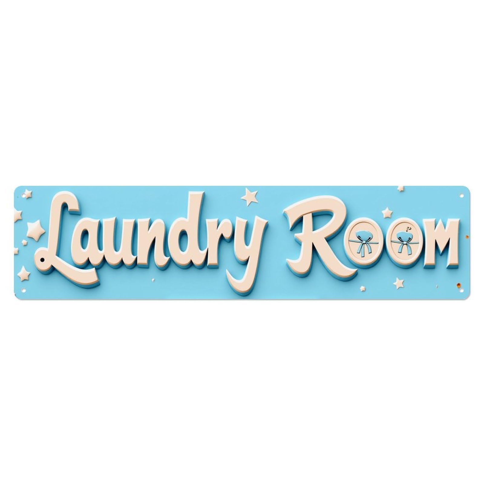 Laundry Room Sign With Stars Tin Sign Vintage Metal Poster Retro Bar, Home, Man Cave, Kitchen, Laundry Room Wall Art Decor Gift 4x16 Inch