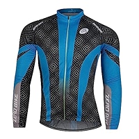Evervolve Veste de cyclisme à manches longues pour homme, Couleur : bleu., Grand