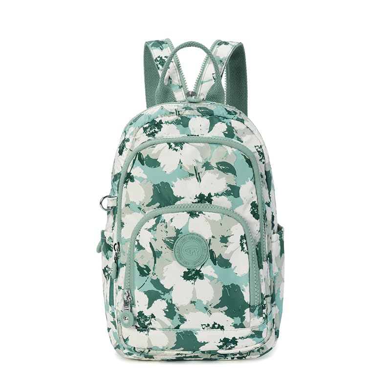 Mindesa Art Colour 91002 Light-weight Patterned Canvas Casual Backpack Daypack for Student Bag Diaper Bag Travelling (Green)