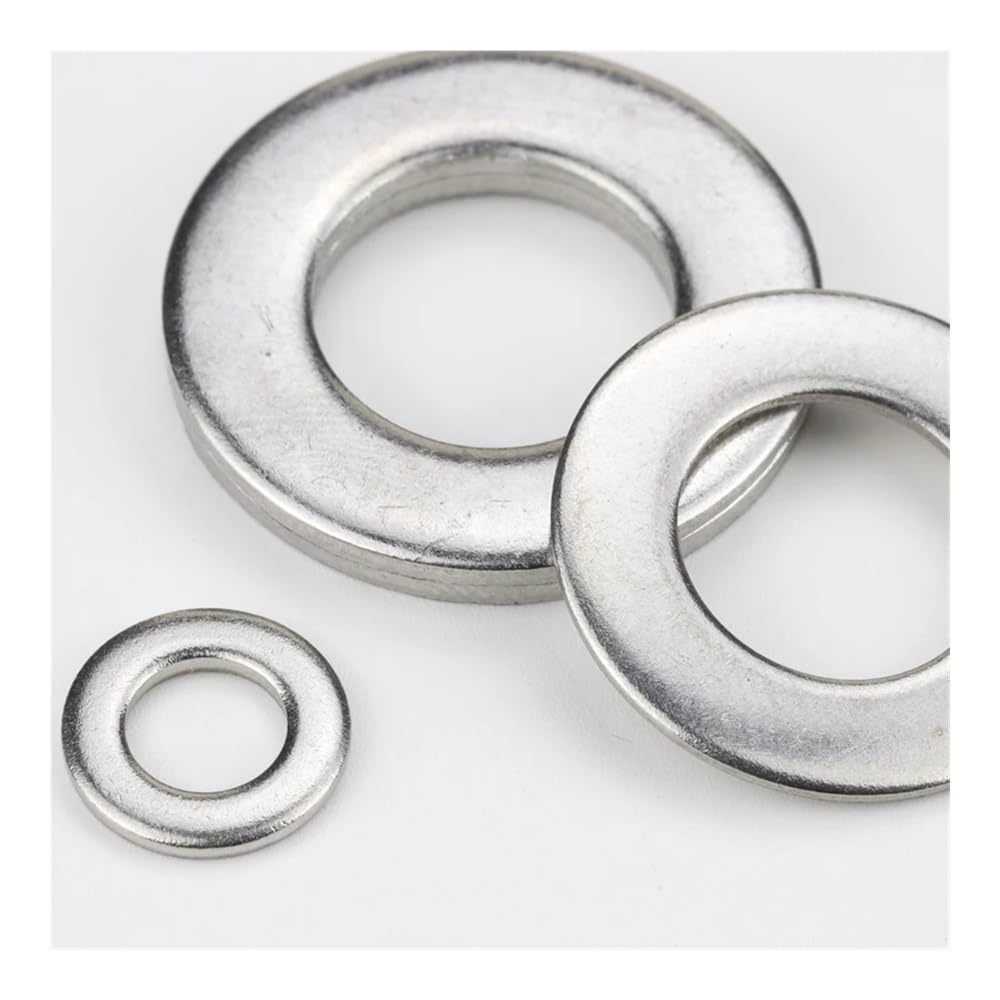 Rondelles Rondelles assorties 1/20/50/100 pièces Joint plat M2 M2.5 M3 M4 M5 M6 M8 M10 M12 M14 M16 M18 M20 M22 M27 Rondelles en acier inoxydable Joints simples Joints Rondelles de fixation(M4x7x0.5 10