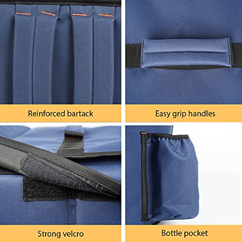 Image of Polyester Modern Maxim Insulated Water Stain Repellent Food Pizza Courier Bag 67 Litres 16X16X16 Inches (Extra Large, Navy Blue)