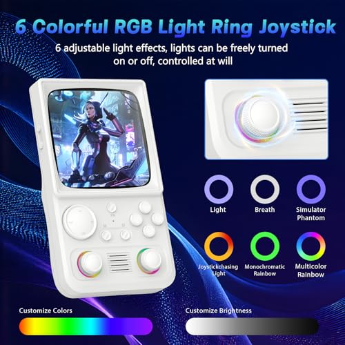 Image of R36TMAX Retro Handheld Game Console, Portable Retro Gaming Console with 4.0 inch CRT-Inspired Screen, 4000mAh Arcade Classics, Supports Multiple Emulators, WiFi Network Battling, 64GB (White)