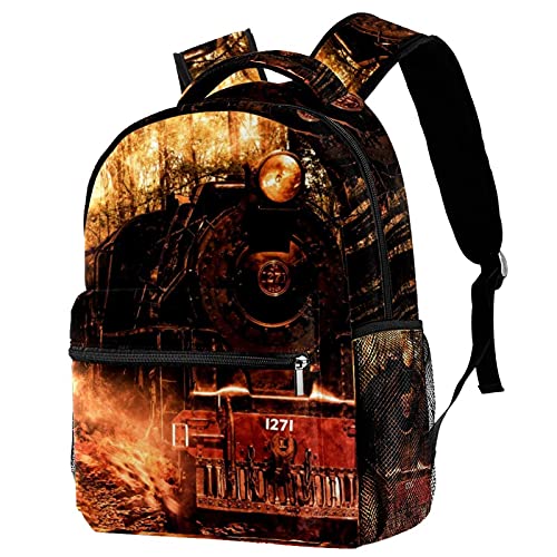 Sac à dos de voyage locomotive rétro pour enfants avec porte-bouteille pratique