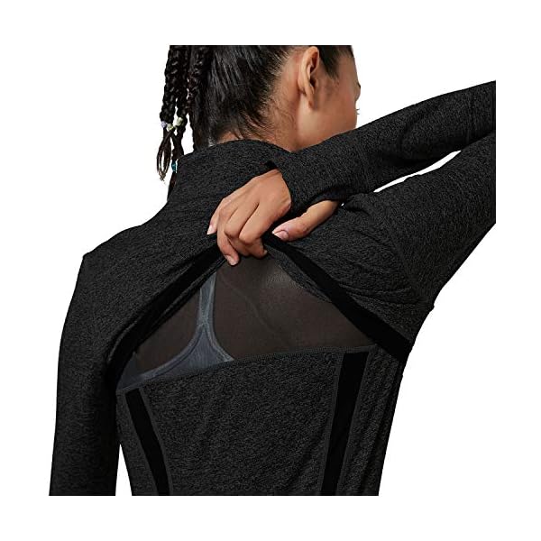 KID1234 Women's Yoga Jacket Full Zip-up Running Shirt Running Track Jacket Sportswear with Thumb Holes