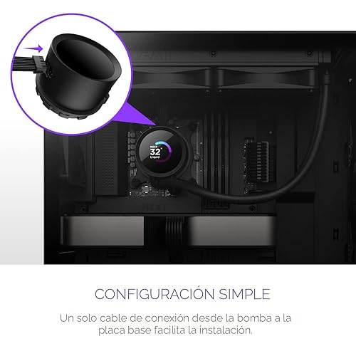 Miniatura 7 de NZXT Kraken - Enfriador líquido de CPU AIO de 240 a 9.449 in, pantalla LCD de gran angular personalizable de 2.36 pulgadas para GIF, imágenes,