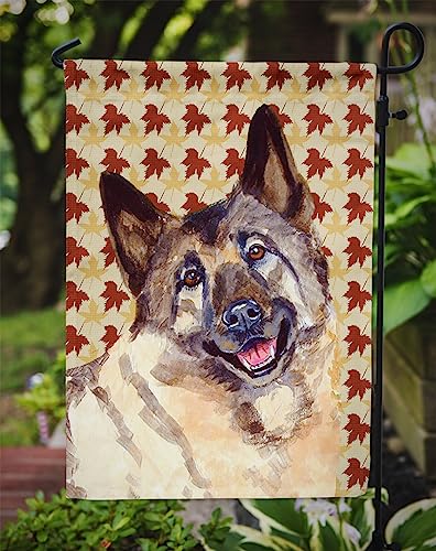 Drapeau Norwegian Elkhound décor d'automne aux feuilles rousses - 4