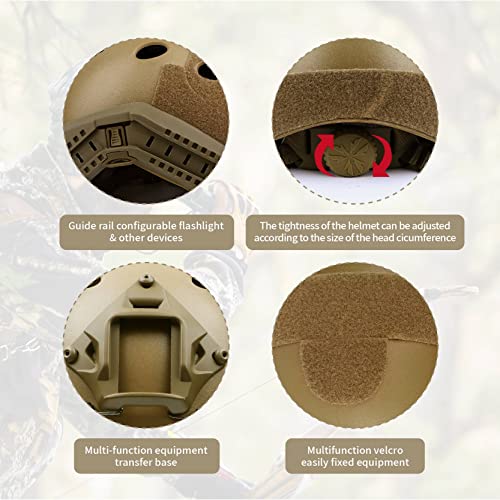 Fousam Tactical Airsoft Paintball Fast Helmet, Pj Type Tactical Multifunctional Protective Nvg Mount For Multicam Military Sports Hunting Shooting #TOP1