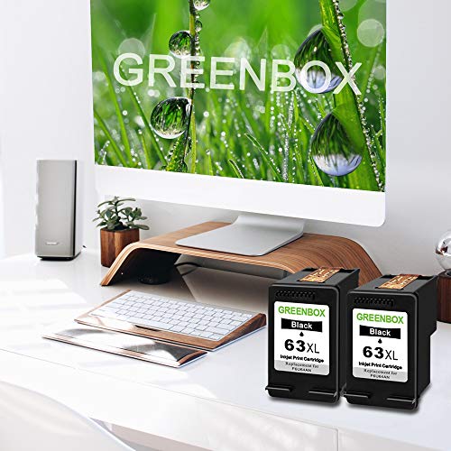 GREENBOX Remanufactured 63 Black Ink Cartridge Replacement for HP 63XL 63 XL Used in HP OfficeJet 3830 5255 5258 Envy 4520 4512 4513 4516 DeskJet 1112 1110 3630 3632 3634 2132 Printer (2 Black) - Thumbnail 5
