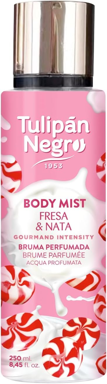 Tulipán Negro Body Mist Fresa y Nata, Bruma Corporal 250 ml