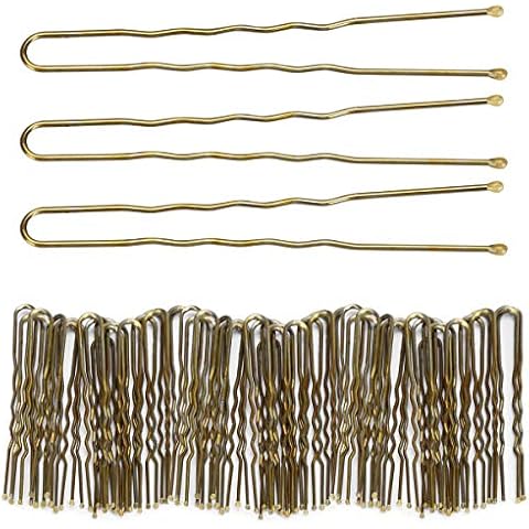 300 Bun Hair Bobby Pins U Shaped Pin, Hair Grips to Clip Ballet Hair Net for Women 6 CM/2.3 inch Golden Tbestmax Cover
