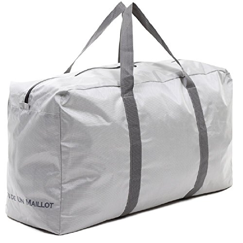 MAISON DE UN MAILLOT 大きい バッグ 折りたたみ 防水 大型収納 100L 大容量 ボストンバッグ (シルバーグレー)