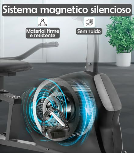 Bicicleta Ergometrica Horizontal Magnetica Com Display distancia percorrida de Bike Para Academia Sp