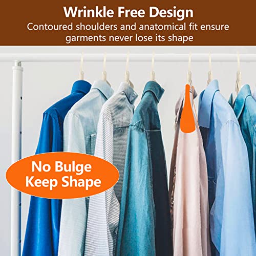 Dedu Plastic Clothes Hangers Space Saving Extra Wide Shoulder, Coat Hangers For Closet Heavy Duty 360° Rotate, Standard Plastic Hangers Beige 36 Pack Ideal For Everyday Use #TOP3