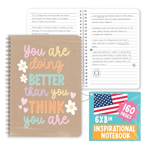 Carnet de motivation pour femme avec citations inspirantes et pages vierges
