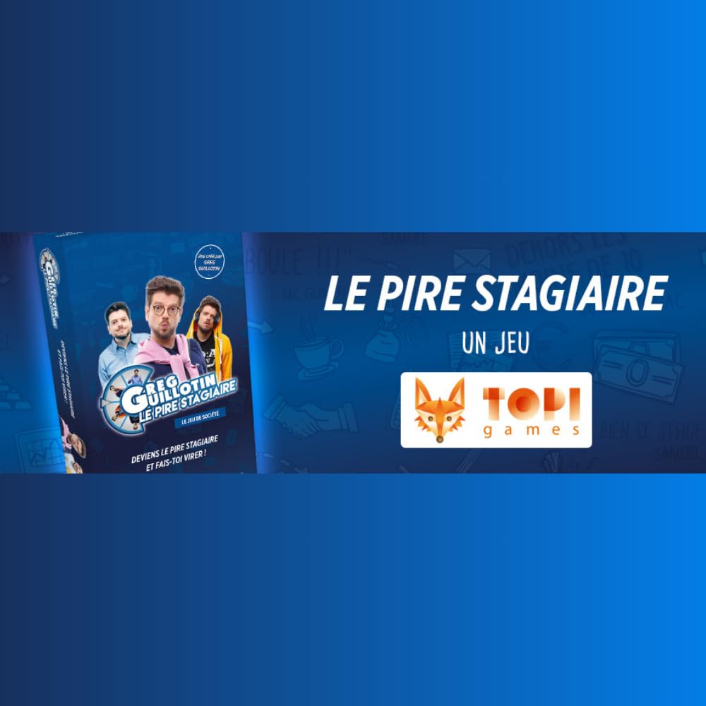 Topi Games | Il peggior tirocinante | Gioco da tavolo per adolescenti creato da Greg Guillotin | 45-60 min | 2-6 giocatori | 342 carte + 6 pedine + 1 vassoio | Gioco tra amici | Idea regalo per
