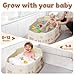 Xynzanic Collapsible Baby Bathtub for Shower, Portable Foldable Toddler Bath Tub with Non-Slip Base, Compact Travel Essentials for Kids & Infants, Easy Storage in Small Spaces, Brown