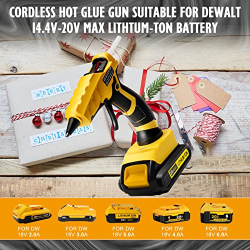Cordless Hot Glue Gun For Dewalt, Suitable For Dewalt 18V Max Lithium-Ion Battery, (2A Battery Included) For Arts & Diy & Repairs, 30S Quick Preheat Hot Melt Glue Gun With 30 Pcs Glue Sticks(7*150Mm) #TOP4