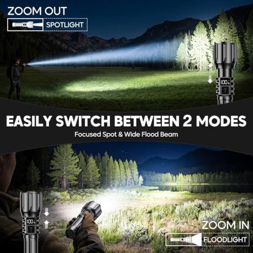 2Pack Rechargeable Flashlights, Super Bright High Lumens Flashlight - Image 3