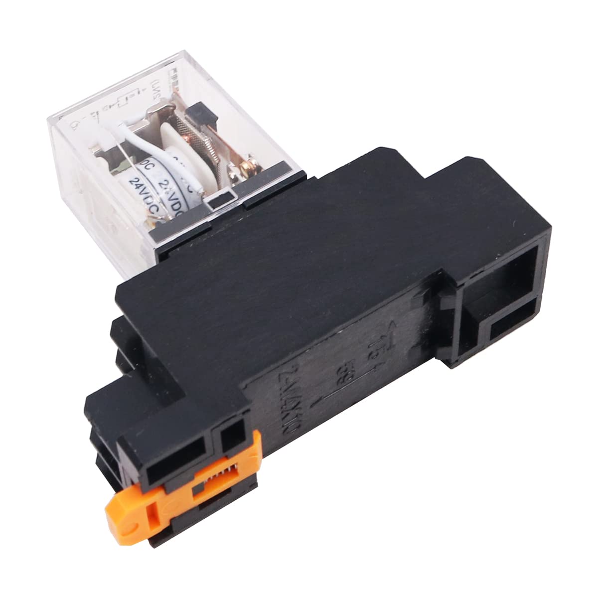 WANGCL 2 szt. Mini DC 24 V przekaźnik elektromagnetyczny przełącznik 8-pinowy przekaźnik DPDT 2NO+2NC ze wskaźnikiem LED podstawy gniazda