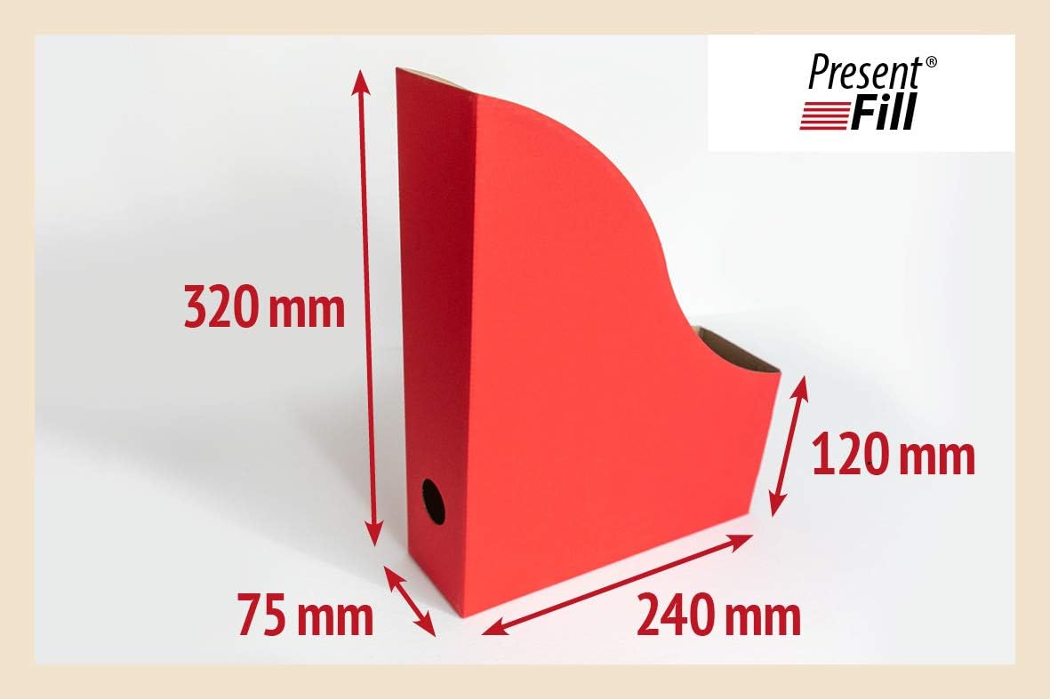 10+1 Bonus PresentFill® farbige Stehsammler Zeitschriftensammler Stehordner für DIN A4 Format aus umweltfreundlichen 100% Recycling Karton - Made in Germany für Schreibtisch, Archiv und Aufbewahrung