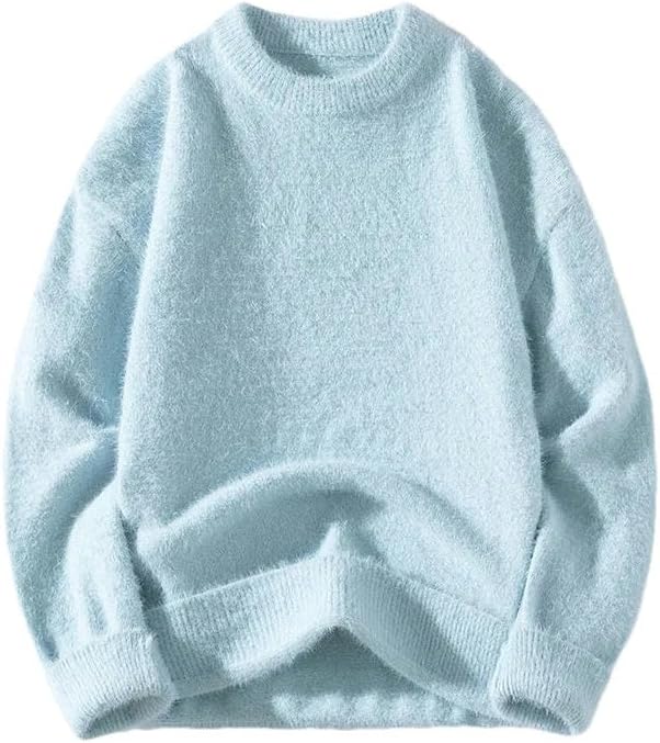 Casual Autumn Winter Sweaters Men's O-Neck Solid Color Long Sleeve Pullovers Knitted Top