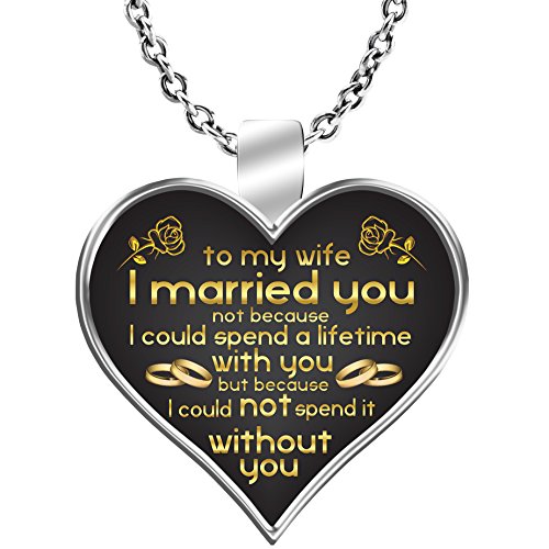 BeeTeeStore Wife Necklace - to My Wife I Could Not Spend A Lifetime Without You Wife Gift Ideas