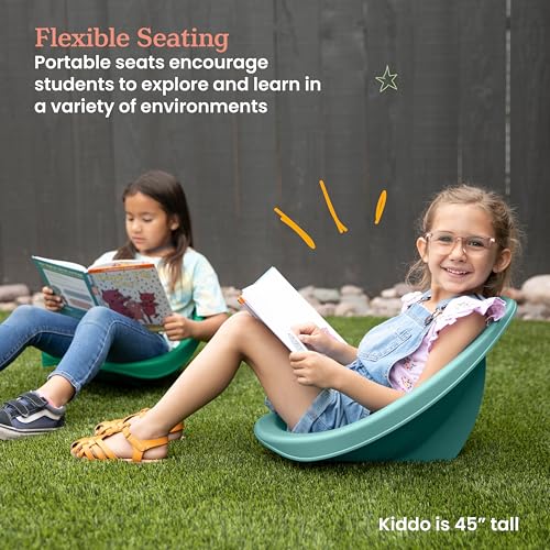 Image of ECR4Kids Plastic Leaf Scoop Floor Rocker Seat, Classroom Furniture, Contemporary, 6-Piece