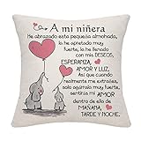 Bommex Funda de Cojín - Regalo para Niñera, Cumpleaños, Día de la Madre y Despedida