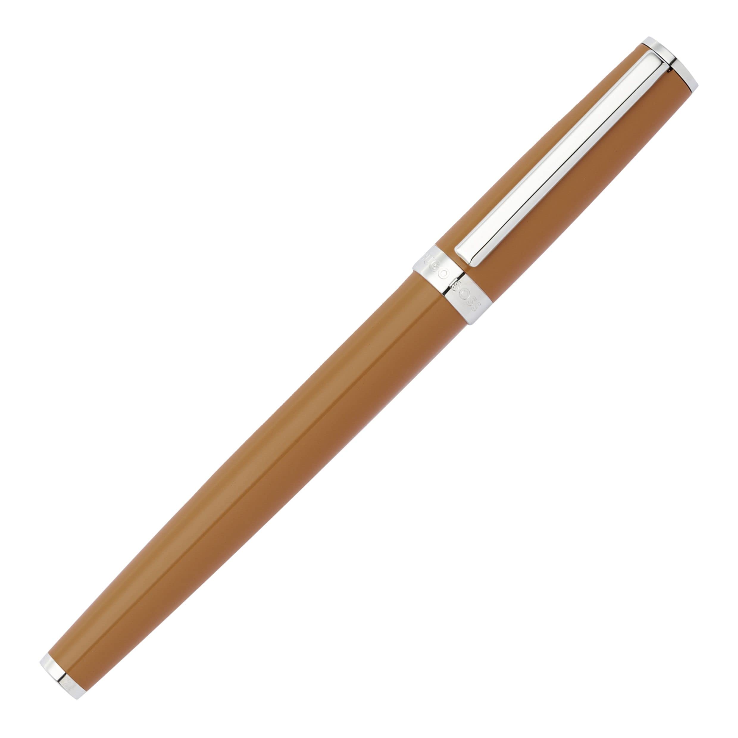 Hugo Boss Stifte-Set Gear Icon Camel HPBR254Z (Kugelschreiber und Tintenroller) | Geschenkbox