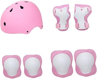CORHAD 7 Pçs Crianças Terno Joelheiras Capacete Para Crianças Capacete Rosa Joelheiras Cotoveleiras Crianças Joelheiras E Cotoveleiras Capacete Joelheiras Capacete Joelheiras