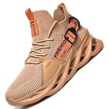 AARDIMI Herren Laufschuhe Fitness straßenlaufschuhe Sneaker Sportschuhe atmungsaktiv Anti-Rutsche Gym Fitness Schuhe (Khaki, Numeric_43)