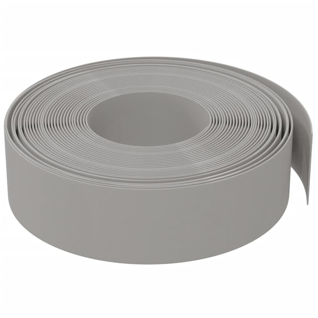 Bordura per prato, 3 pezzi, grigio, 30 m totale (3 x 10 m) x 15 cm, bordatura per aiuola in plastica PE, flessibile, bordo per prato, bordo per giardino, aiuole, laghetti