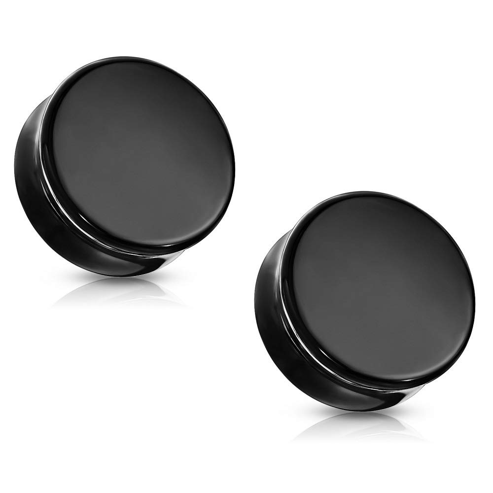 Pierced Owl Black Obsidian Plugs