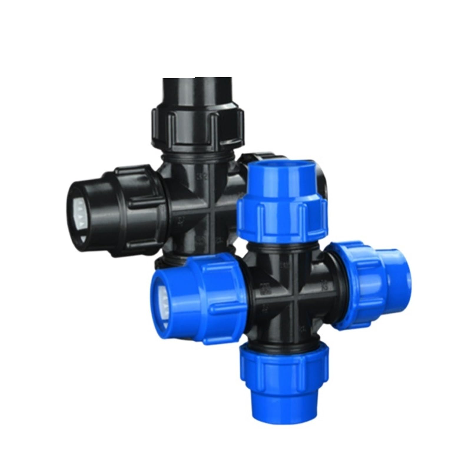 Raccordi in plastica PE Raccordi in plastica Quick Union Giunto a quattro vie 20/25/32/40/50/63mm Irrigazione con acqua di rubinetto(Blue,50mm)
