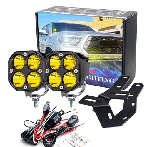 Kit de luces LED amarillas para pilar A iJDMTOY Toyota Tacoma 2016-23 miniatura 1
