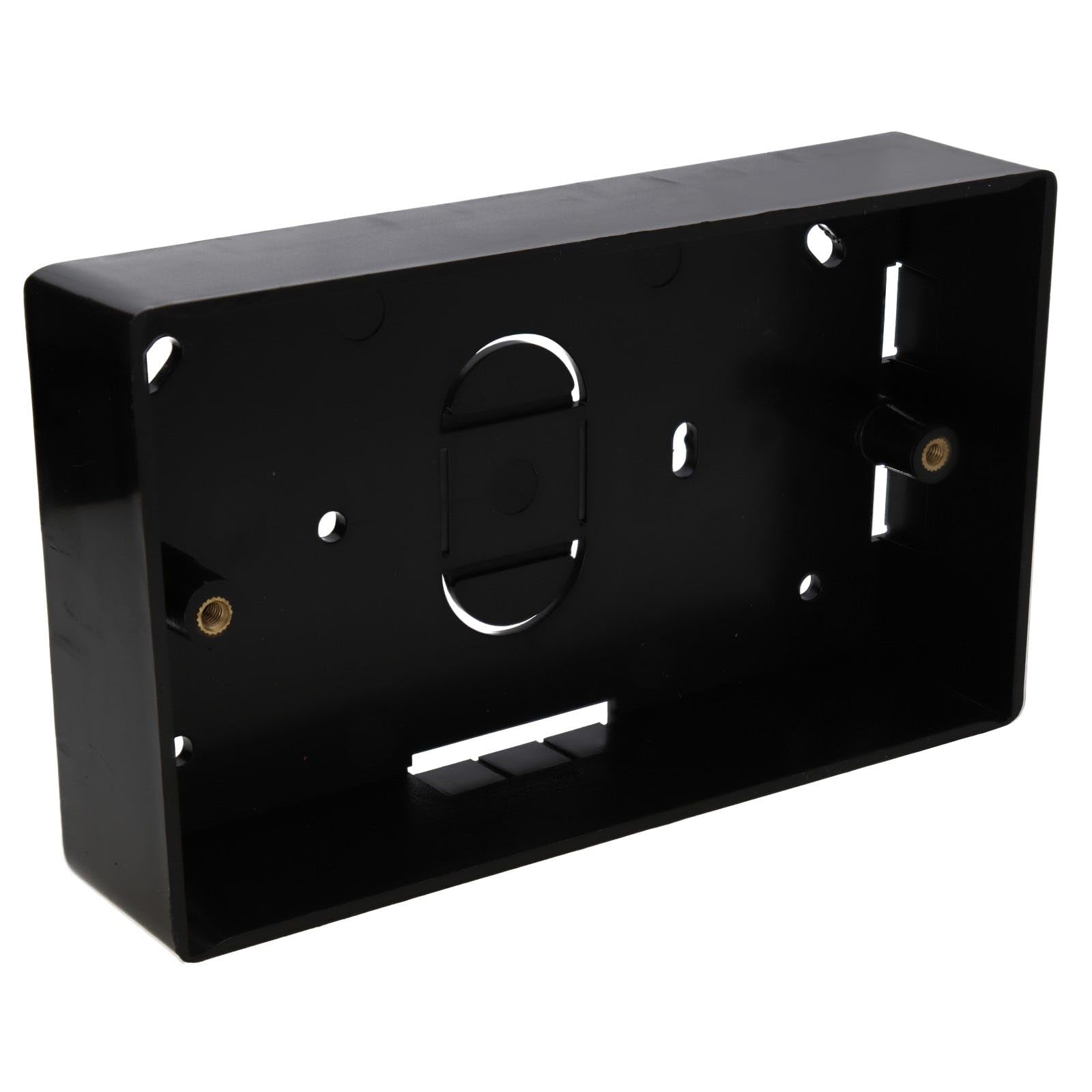 Kenable Surface Mount Back Box Pattress Box 2 Gang 32mm Black from B&Q