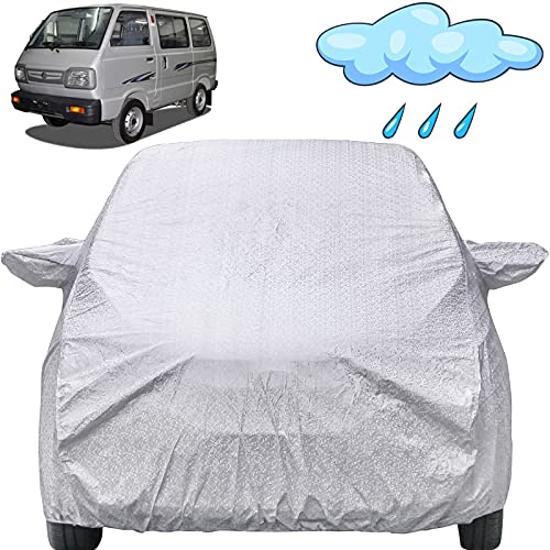 Image of Autofact Waterproof Car Body Cover Compatible with Maruti Van /Omni with Mirror Pockets (Shinning Silver)