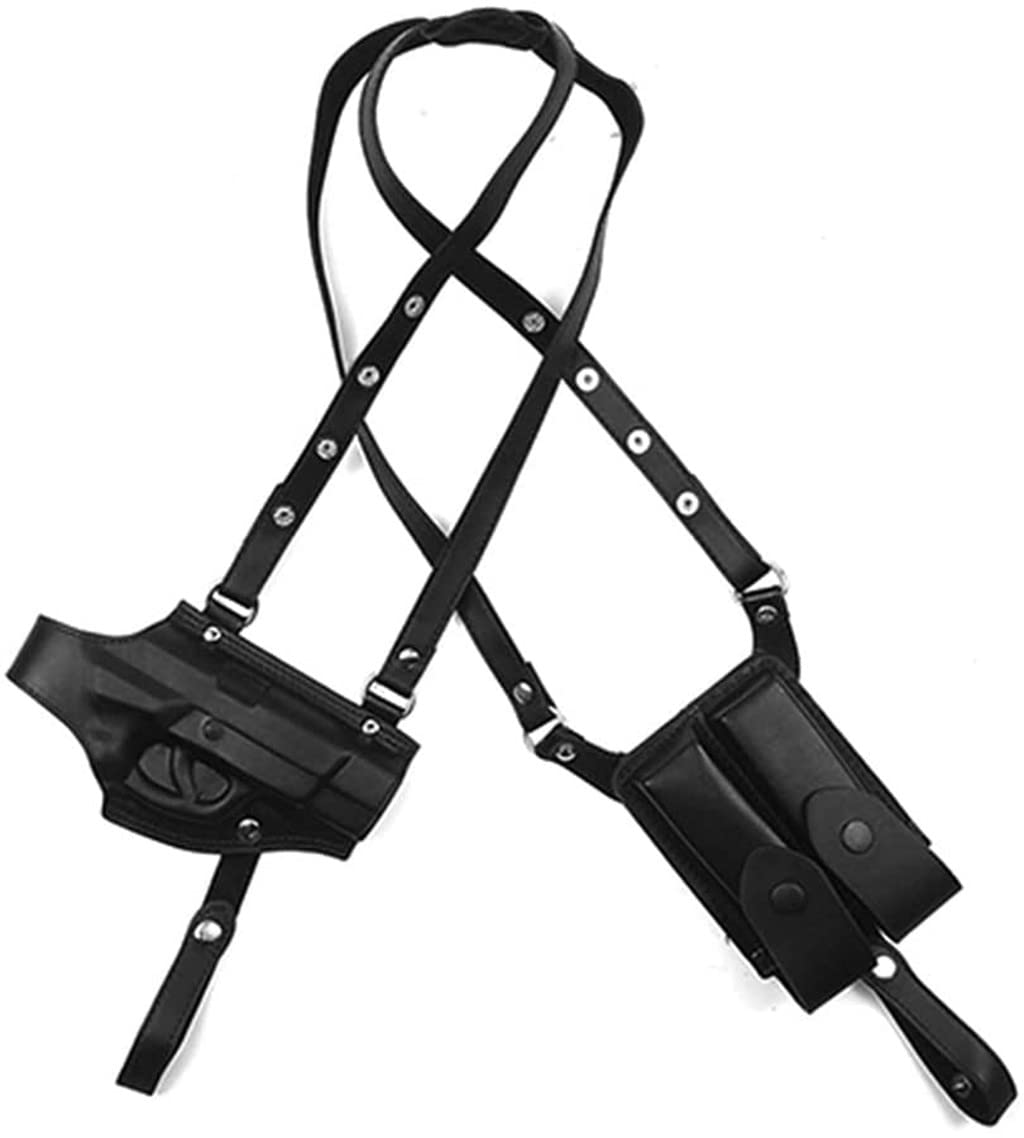 Fondina Verticale Pera, Fondina Pera Doppia Sotto L'Ascella, Fondina Pera Tattica in Pelle/Black/Size