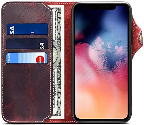 Coque portefeuille iPhone SE2 antichoc en cuir véritable marron GUMMMY - 2