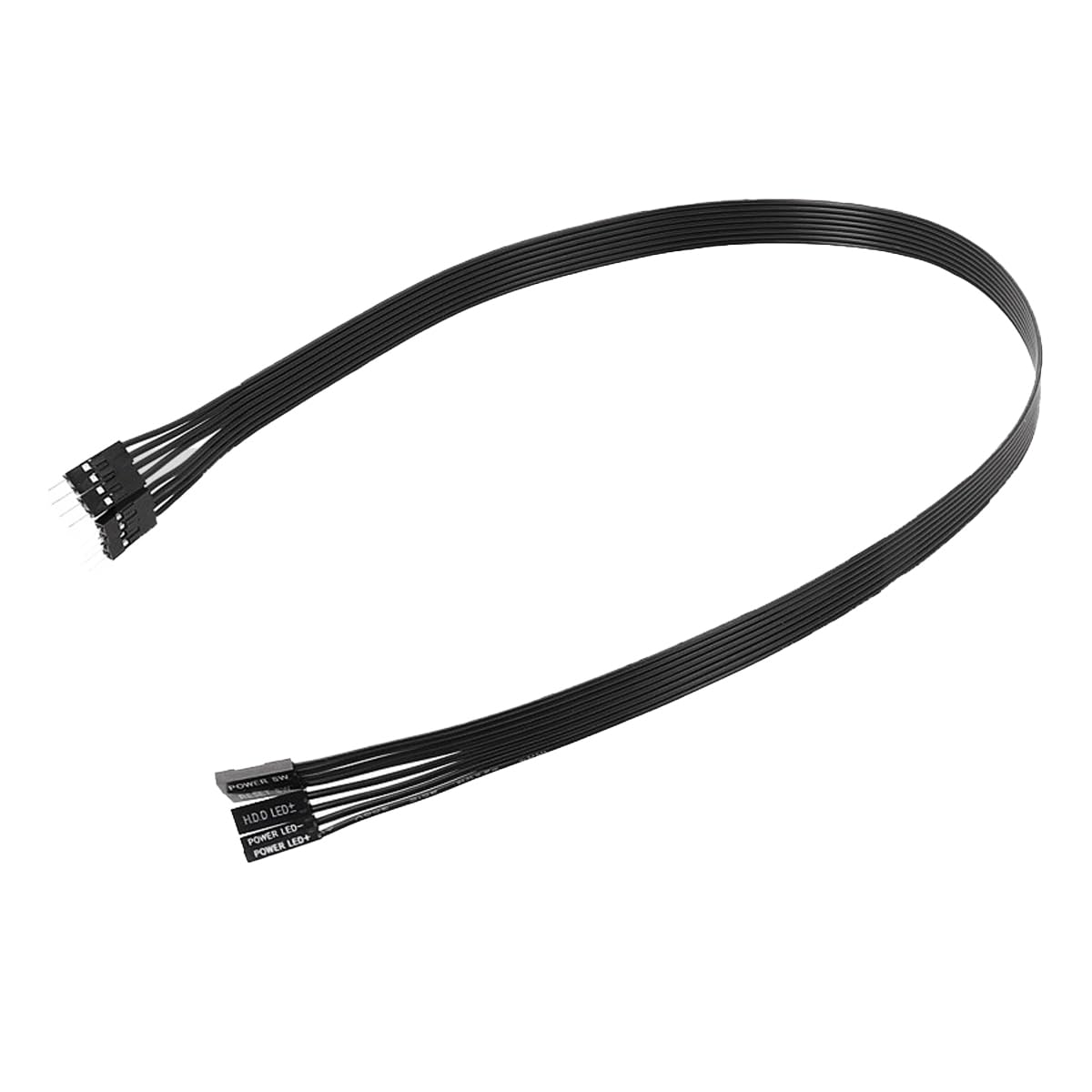ACOLY 2-Pack Motherboard Front Panel Extension Cables,24AWG Flat Ribbon for HDD, POWER SW, SW,for Computer Switch HDD Hard Drive,20cm，Black