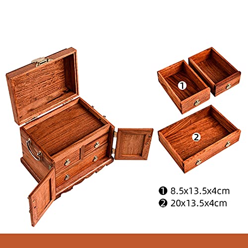 SHUILV Piggy Bank Houten Schatkist met Lock Opbergdoos Veiligheid Safe Cash Coin Saving Money Box Sieraden - Afbeelding 4